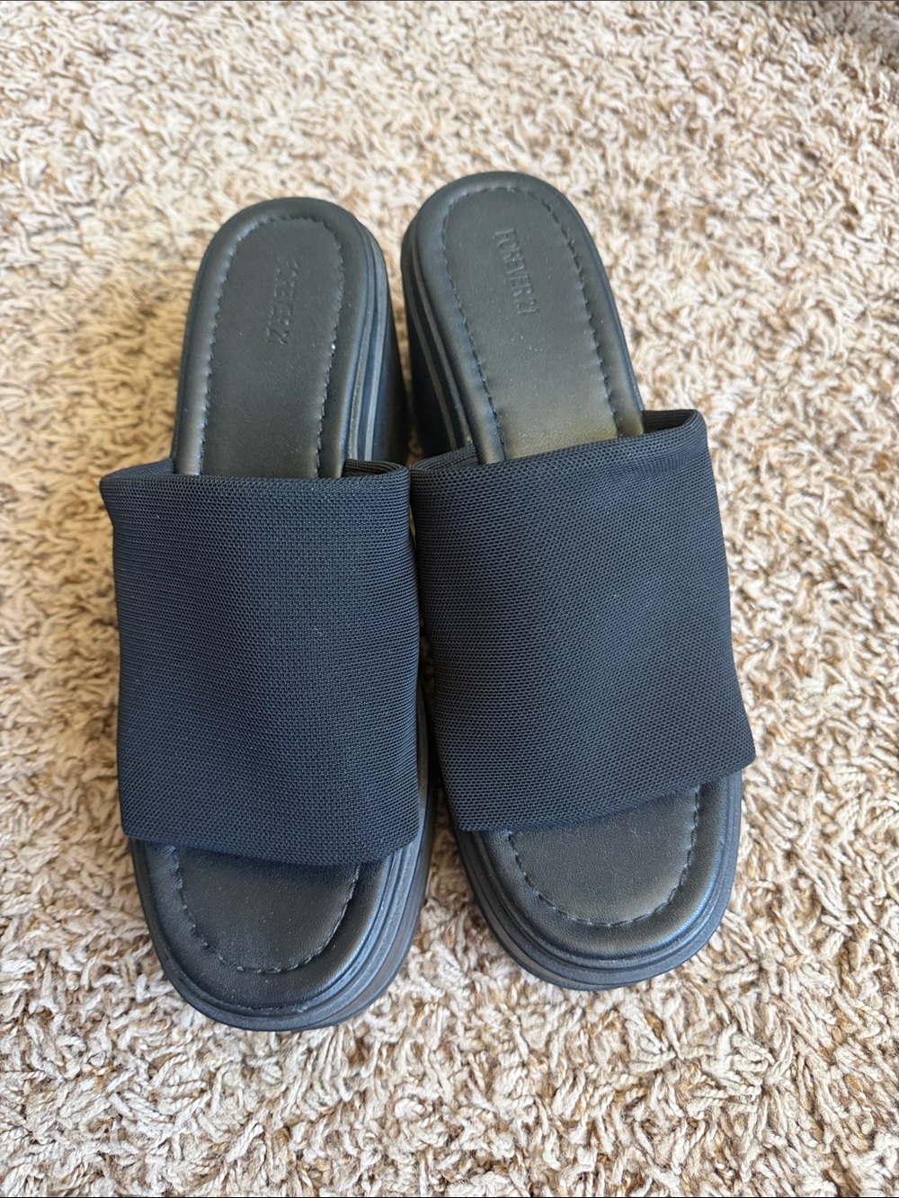Forever 21 Black Slide Sandals